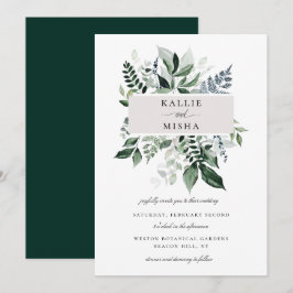 Natürliche botanische Foliage Einladung