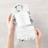 Natürliche botanische Grüne Smaragdgrüne Hochzeit