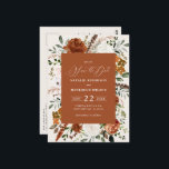 natürliche botanische rustikale, elegante moderne  postkarte<br><div class="desc">Rustikale Aquarellblütenhochzeit speichern das Datum einladen. Mit schönem Rost,  Terrakotta,  rot-rosa,  schwarz und schlängelgrüne Pampas Gras Eukalyptus Aquarell Details. Diese moderne Hochzeitsfeier lädt zum Set des Stils für Ihren großen Tag ein.</div>