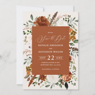 natürliche botanische rustikale, elegante moderne  save the date