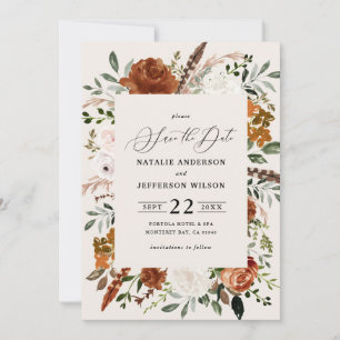 natürliche botanische rustikale, elegante moderne save the date
