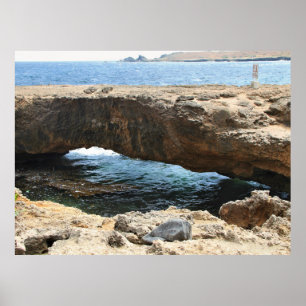 Natürliche Brücke in Aruba, Fotografie Poster