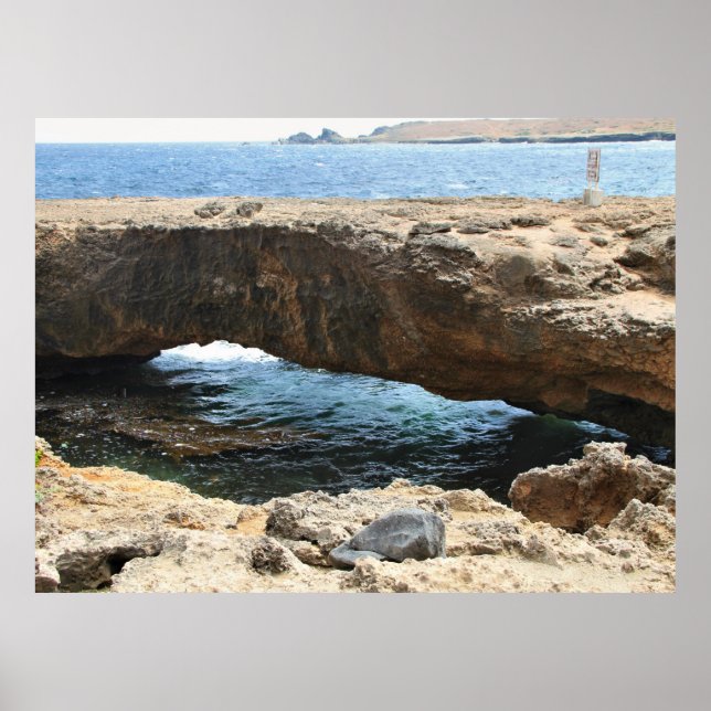 Natürliche Brücke in Aruba, Fotografie Poster (Vorne)