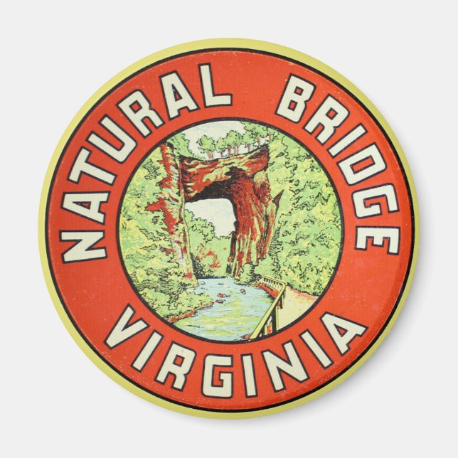 Natürliche Brücke Virginia Jahrgang Reise Magnet (Vorne)
