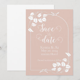 Natürliche Chic-Hochzeit retten das Datum Ankündigung