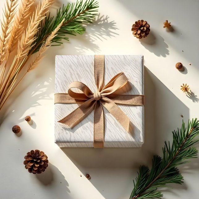 Natürliche Creme Beige Holzbaumstruktur Textur Geschenkpapier (Natural Cream Beige Woodgrain Tree Texture Wrapping Paper)