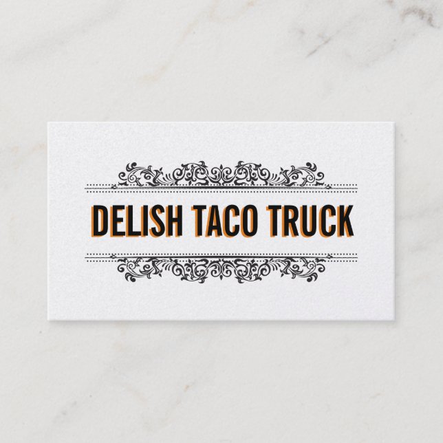 Natürliche Elemente | Lebensmittelfahrzeug (Menüop Visitenkarte (Vorderseite)