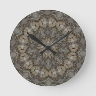 Natürliche Erde tont Mandala-Muster Runde Wanduhr