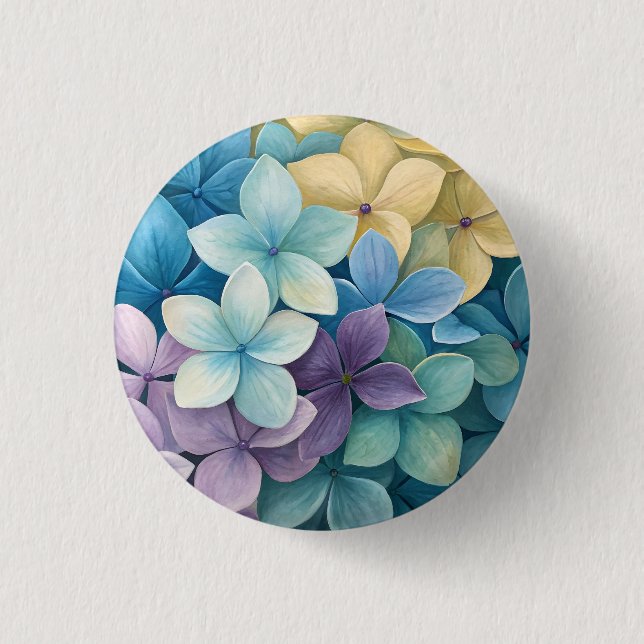 Natürliche farbenfrohe Blumen  Button (Vorderseite)