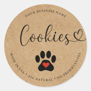 Natürliche Gourmet Rustikale Hundekekekse Runder Aufkleber