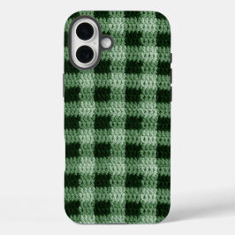 Natürliche grüne Karierte Kunsthandwerkskreuze iPhone 16 Plus Hülle