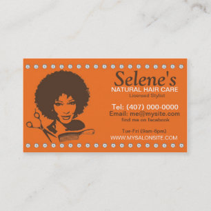 Natürliche Haar-Afroamerikaner-Salon-Visitenkarte Terminkarte