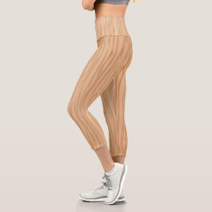 Natürliche Holzstruktur Capri Fitness Leggings Kom