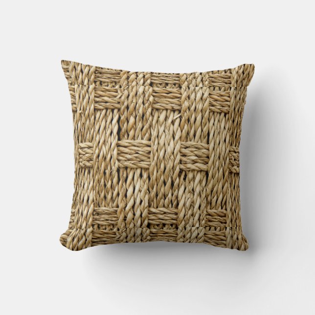 NATÜRLICHE IMITATE TEXTURE STROW WEAVE SOMMERPILLO KISSEN (Vorderseite)