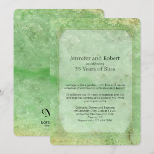 Natürliche Jade 35. Hochzeitstag Einladung