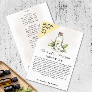 Natürliche Jasmine Essenzielle Öle Aquarellfarben Flyer