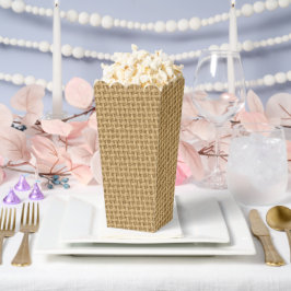 Natürliche Jute-Burlap-Stofftextur Muster Popcorn Geschenkschachtel