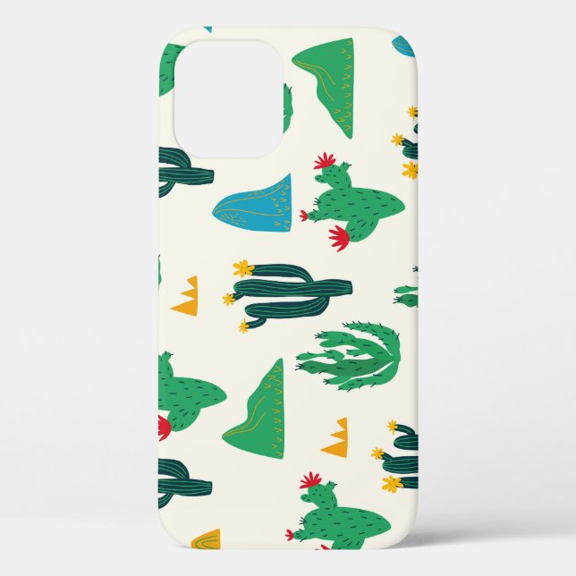 Natürliche Kaktus: Folk Art nahtlos. Case-Mate iPhone Hülle (Rückseite)