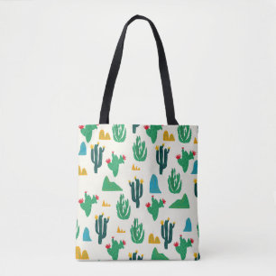 Natürliche Kaktus: Folk Art nahtlos. Tasche