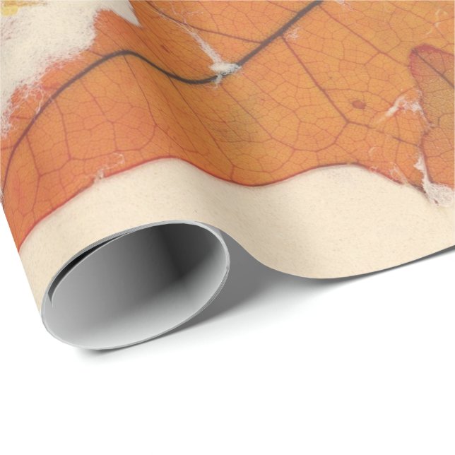 Natürliche Kraft Petals Bronze Autumn Leaf Orange Geschenkpapier (Rolleneckpunkt)