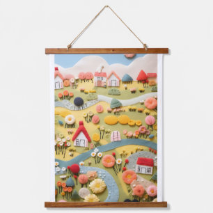 Natürliche Kunst _ Zuhause _ Blume _ Wandteppich Mit Holzrahmen