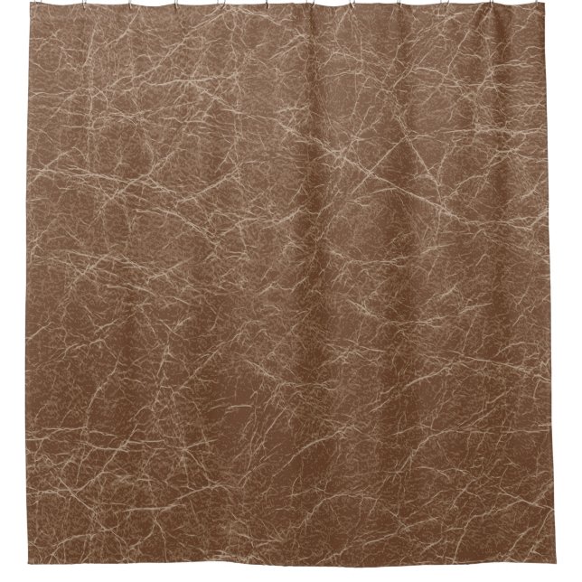 Natürliche Ledertextur: Nahtlose braune Details Duschvorhang (Vorderseite)