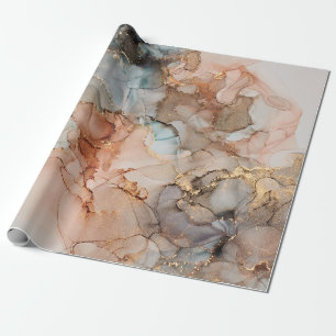 Natürliche Luxus-Abstrakt-fluid-Kunstmalerei in Al Geschenkpapier