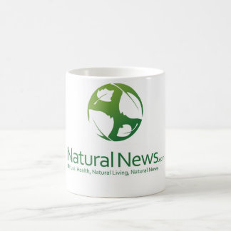 Natürliche Nachrichten-Logo-Kaffeetasse (Grün) Kaffeetasse