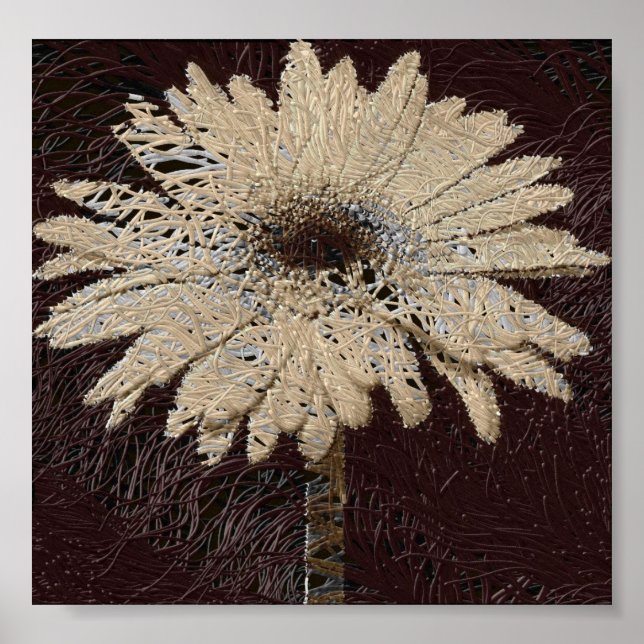 Natürliche neutrale Töne Wall Daisy Poster (Vorne)