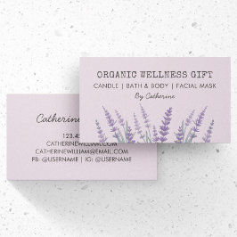 Natürliche Öko Bio Lavendel Wasserfarben Visitenkarte