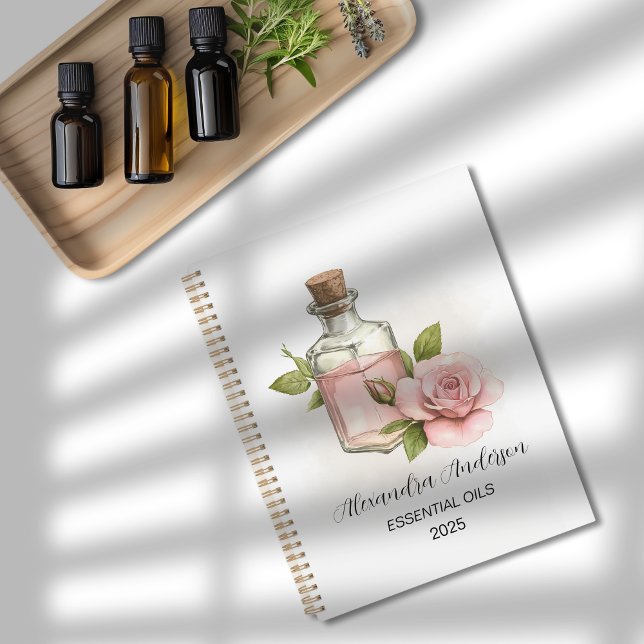 Natürliche Rose Essenzielle Öle Wasserfarben Planer (Natural Rose Essential Oils Watercolor Floral Planner)