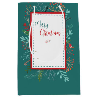 Natürliche rustikale Weihnachten Mittlere Geschenktüte