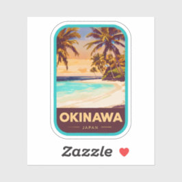 Natürliche Schönheit der Insel Okinawa-Japan Aufkleber