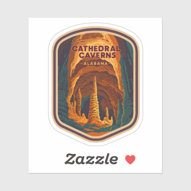 Natürliche Schönheit der Kathedrale Caverns-Alabam Aufkleber (Blatt)