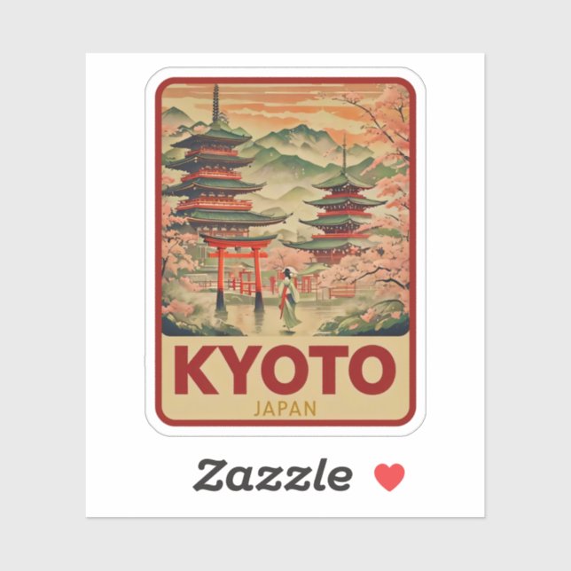 Natürliche Schönheit Kyoto-Japans Aufkleber (Blatt)