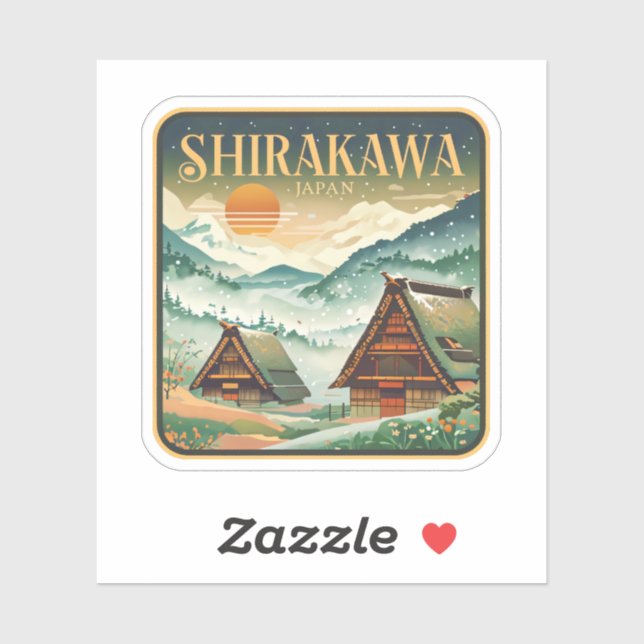 Natürliche Schönheit Shirakawa-Japan Aufkleber (Blatt)