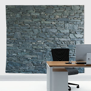 Natürliche Stahlblaue Stein-Schiefer-Ziegelwand Wandteppich