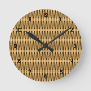 Natürliche Stockflechtweide Runde Wanduhr