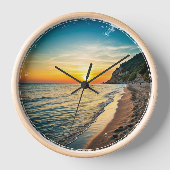 Natürliche Strandlandschaft mit italienischer Sonn Uhr (Vorderseite)