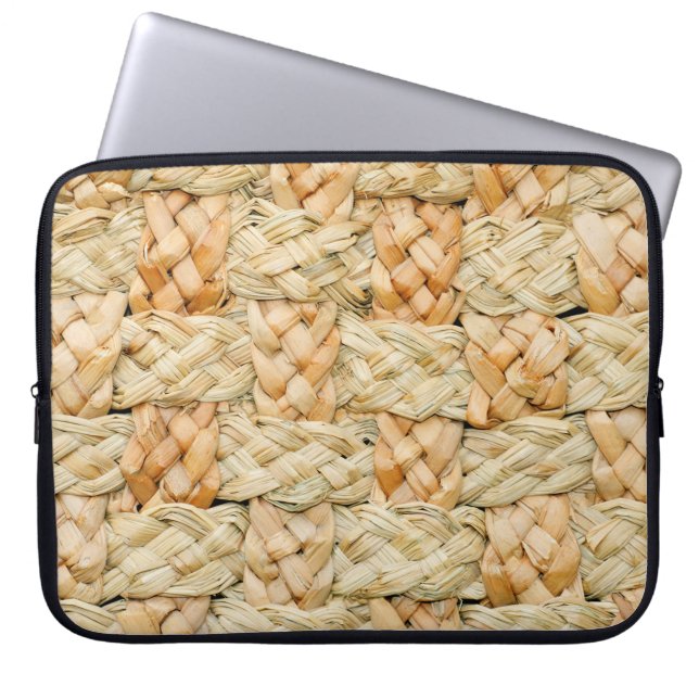 natürliche Strohtextur  Laptopschutzhülle (Vorderseite)