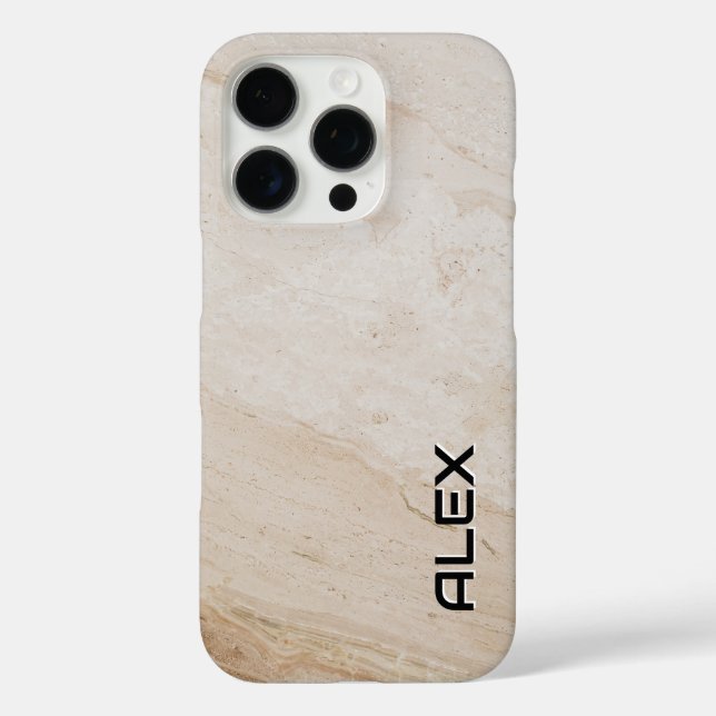 Natürliche Travertintextur - Erdgeschoss iPhone 16 Pro Hülle (Rückseite)