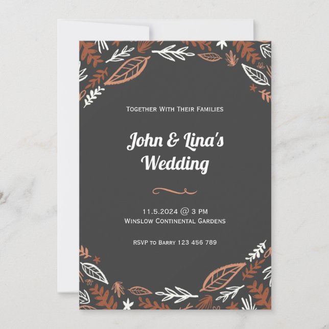 Natürliche und elegante Blätter Einladung (Vorderseite)