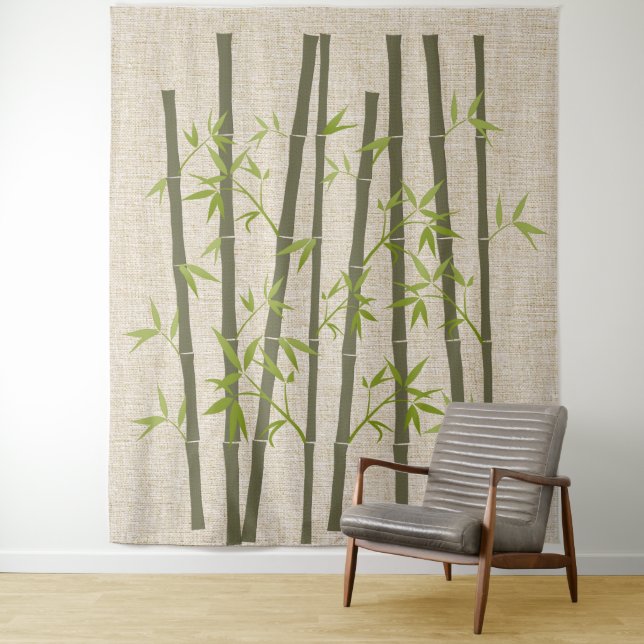 Natürliche Wäsche aussehen Bamboo-Pflanze Wandteppich (Beispiel)