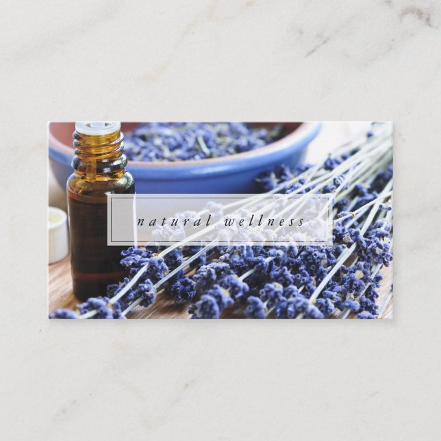 Natürliche Wellness-Lavendel-ätherische Öle Visitenkarte (Vorderseite)