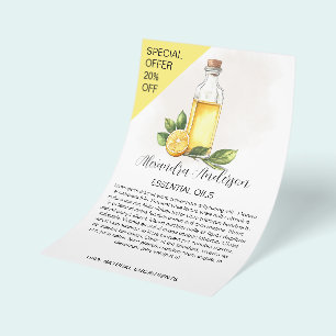 Natürliche Zitronen Essenzielle Öle Wasserfarben Flyer