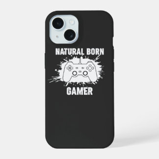 Natürlicher geborener Gamer - Splatter Style Gamin iPhone 15 Hülle