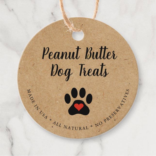 Natürlicher Gourmet-Hund Rustikale Leckerei Geschenkanhänger (Vorderseite)