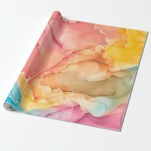 Natürlicher Luxus abstrakte Flüssigkunstmalerei in Geschenkpapier