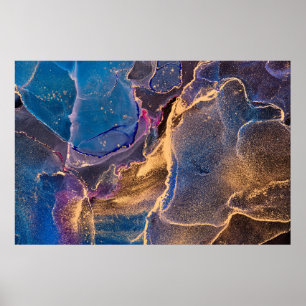 Natürlicher Luxus abstrakte Flüssigkunstmalerei in Poster