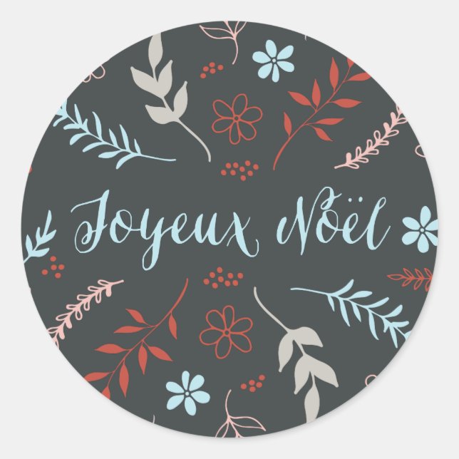 Natürlicher Noël Weihnachtsurlaub in Slate Runder Aufkleber (Vorderseite)